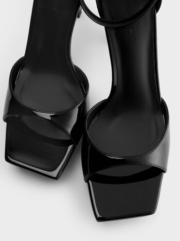 Sandal Heeled Platform Patent, Black Patent, hi-res