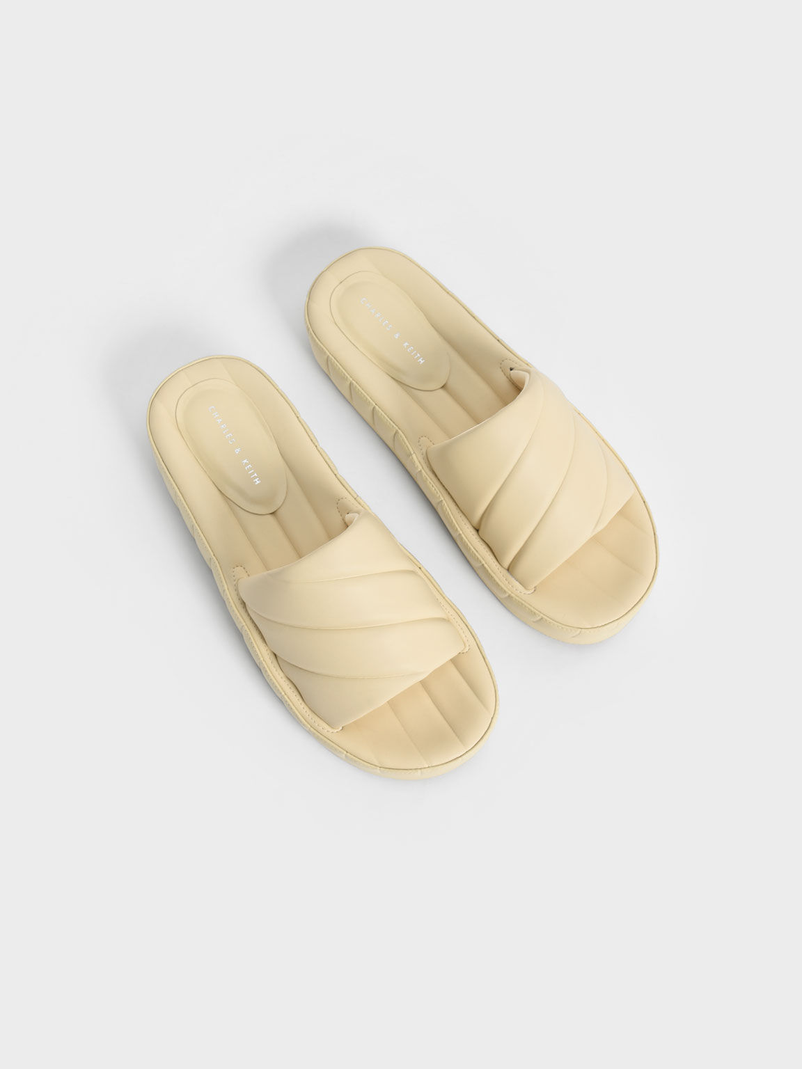Sandal Puffy Flatform Slide, Yellow, hi-res