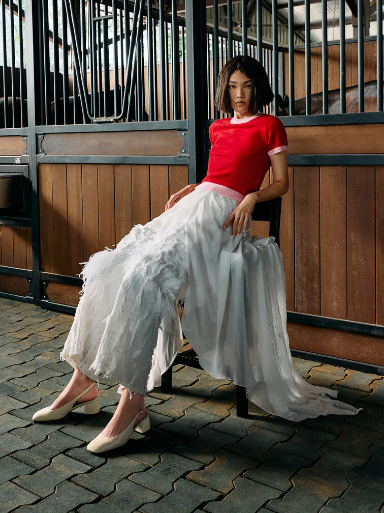 Danni Patent Slingback Pumps, Chalk, hi-res