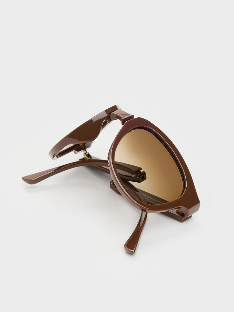 Kacamata Round Brea, Pecan Brown, hi-res