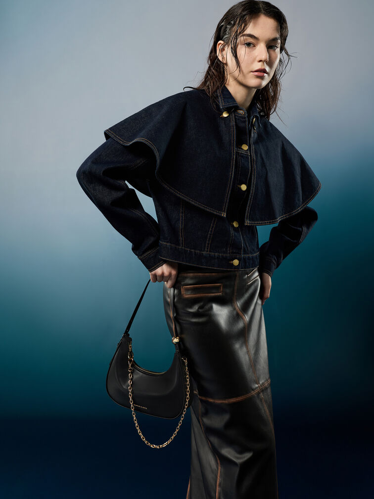 Tas Two-Way Chain Jesmyn, Black, hi-res