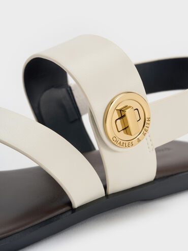 Sandal Strappy Turn-Lock Yara, White, hi-res