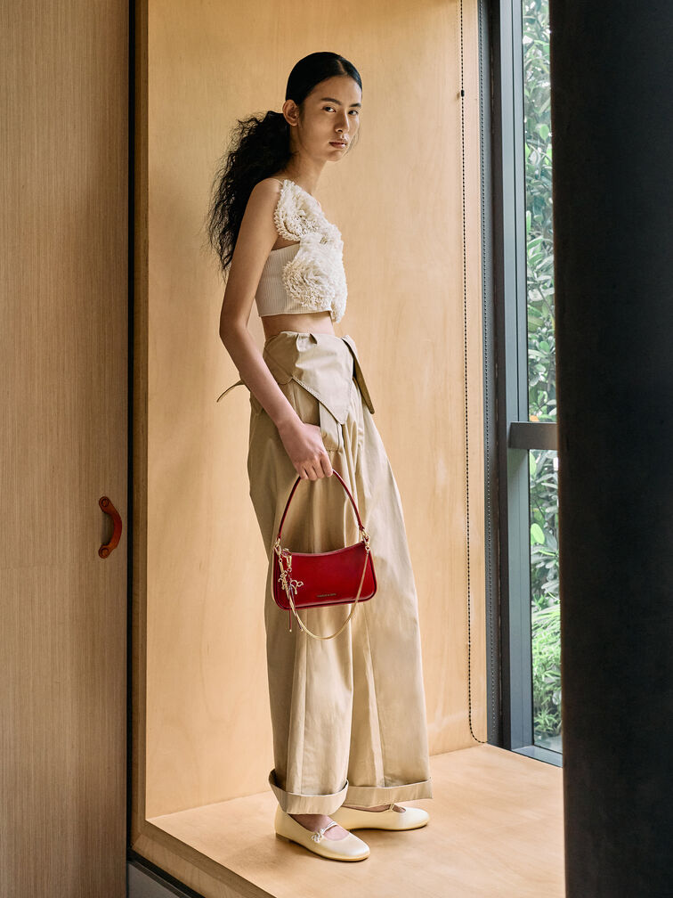 Tas Bahu Horse-Motif Elspeth, Tomato Red, hi-res