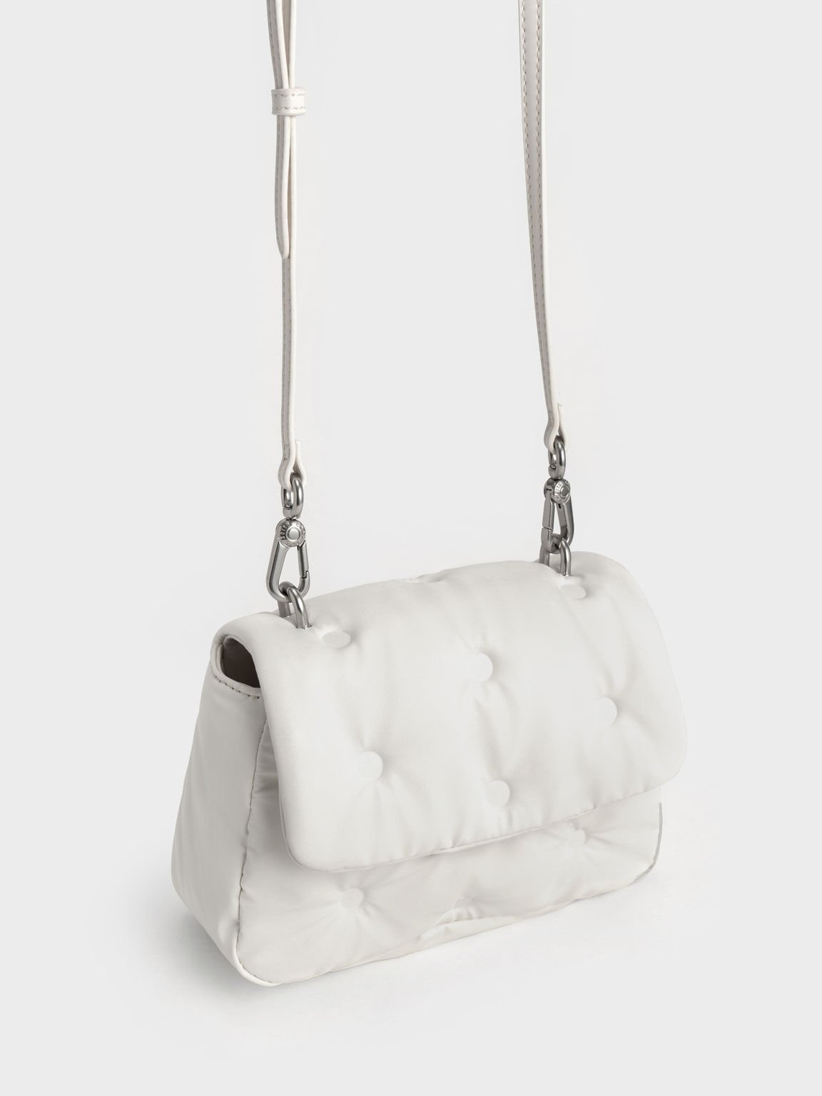Koi Padded Chain Handle Bag, White, hi-res