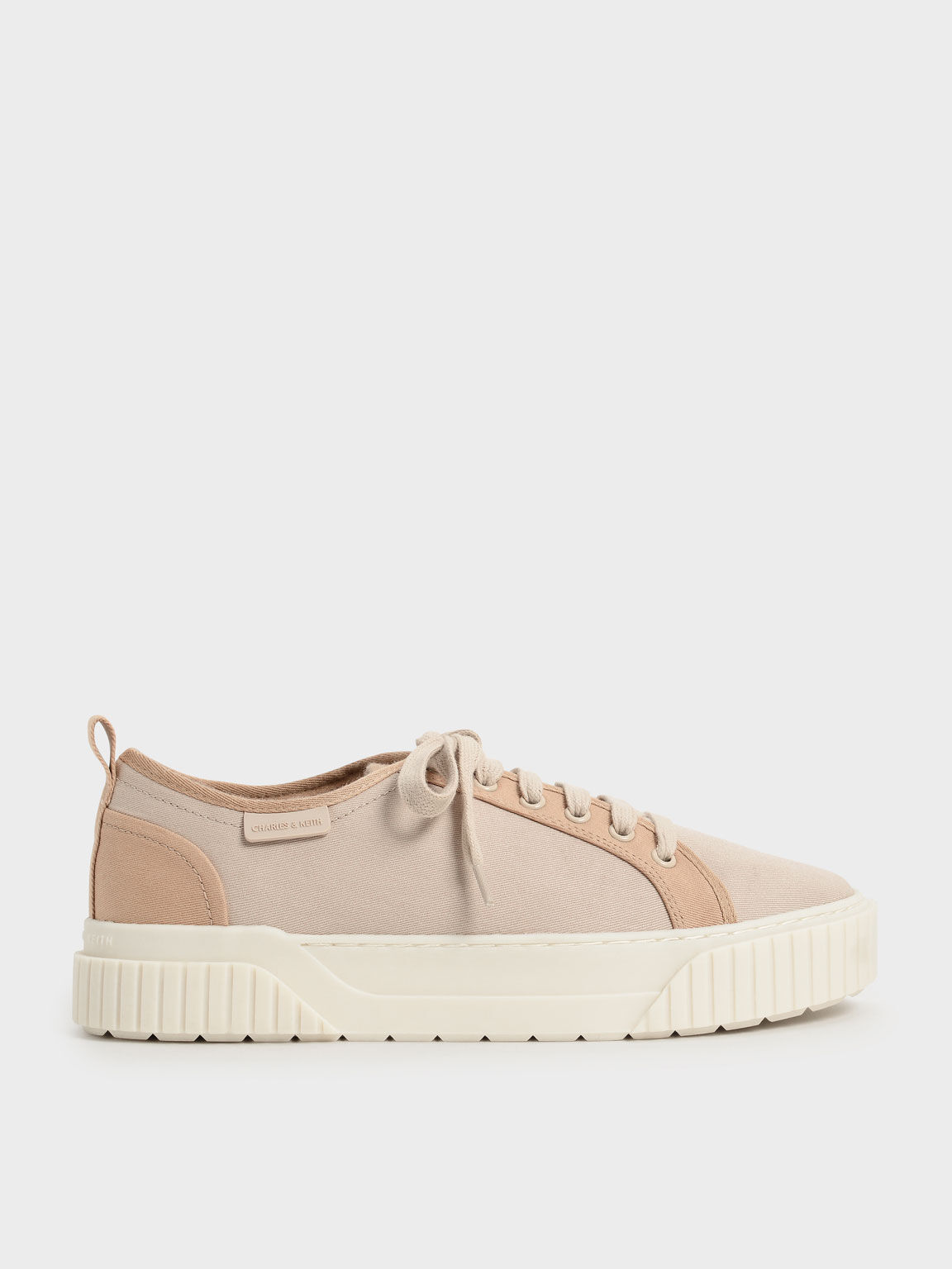 Cotton Low-Top Sneakers, Sand, hi-res