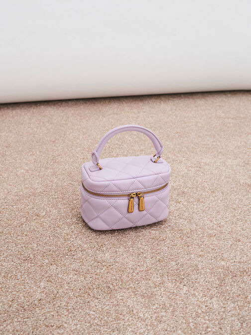 Pouch Quilted Vanity, Lilac, hi-res