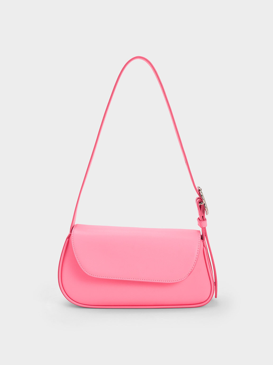 Petra Asymmetrical Front Flap Bag, Pink, hi-res