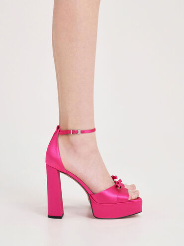 Sandal Platform Leather Verona, Pink, hi-res