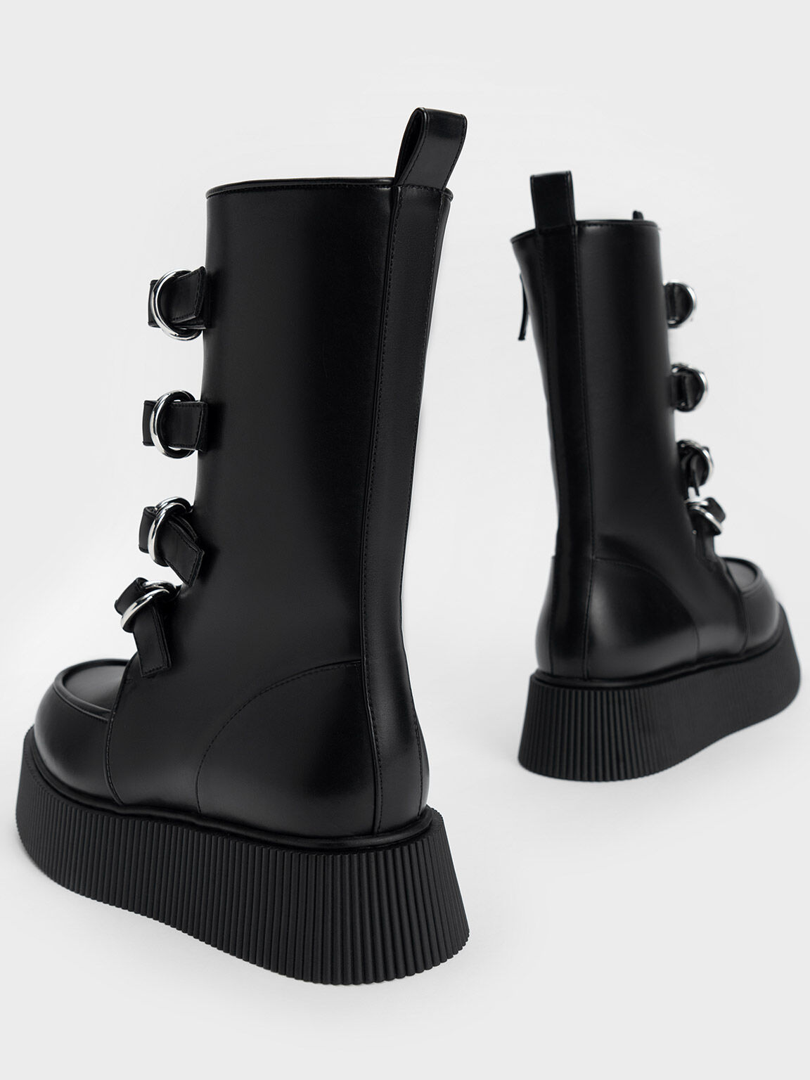 Sepatu Boots Platform Cordova Buckled, Black, hi-res