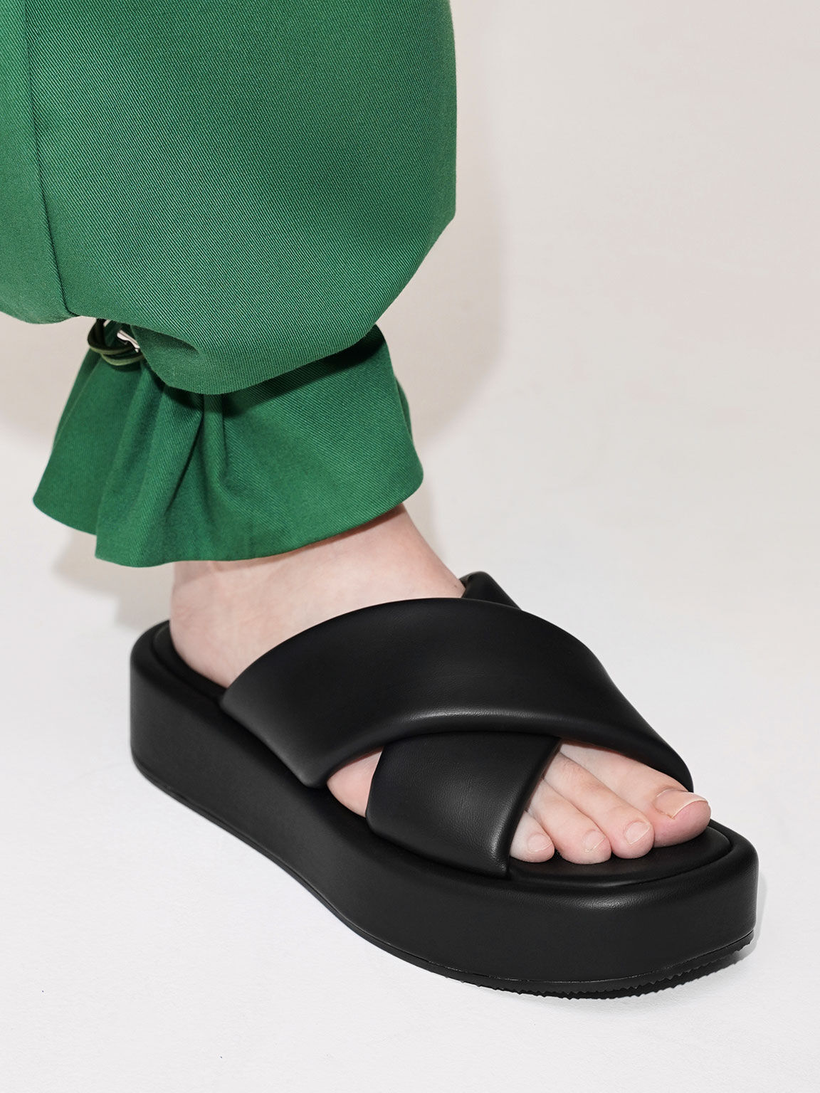 Sandal Platform Crossover, Black, hi-res