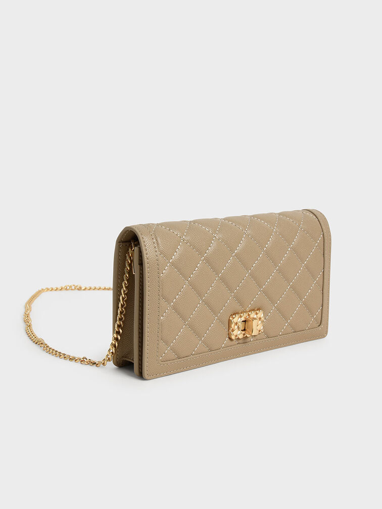 Pouch Phone Micaela Quilted, Sand, hi-res