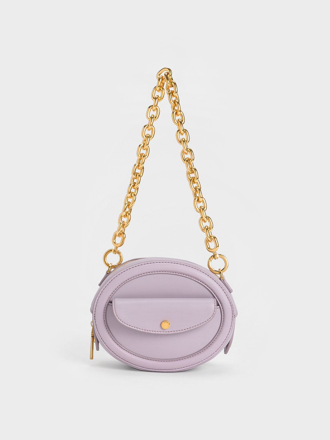 Chain Handle Oval Bag, Lilac, hi-res