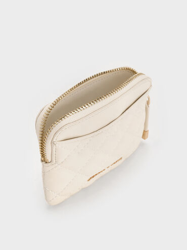 Duo Quilted Card Holder, Cream, hi-res