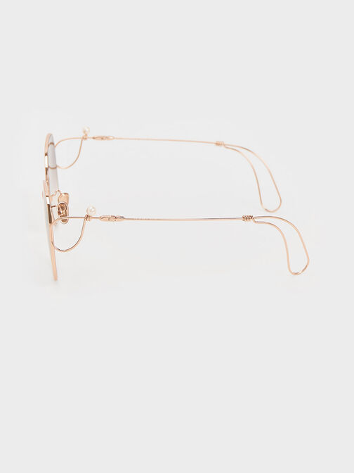 Kacamata Butterfly Wire Frame, Rose Gold, hi-res