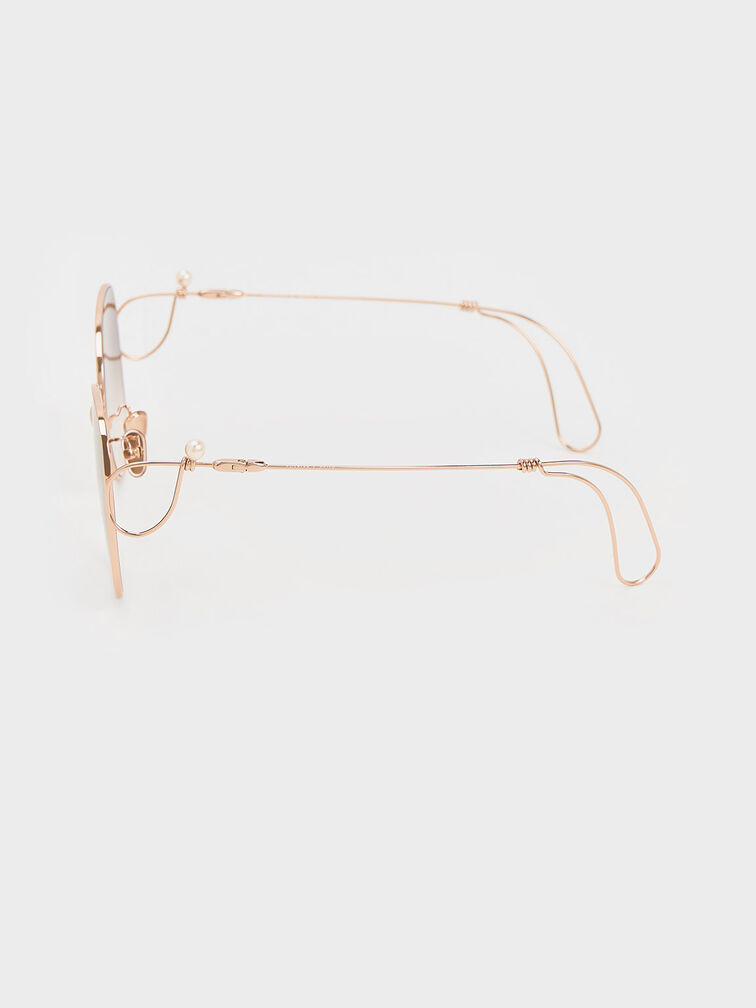 Kacamata Butterfly Wire Frame, Rose Gold, hi-res