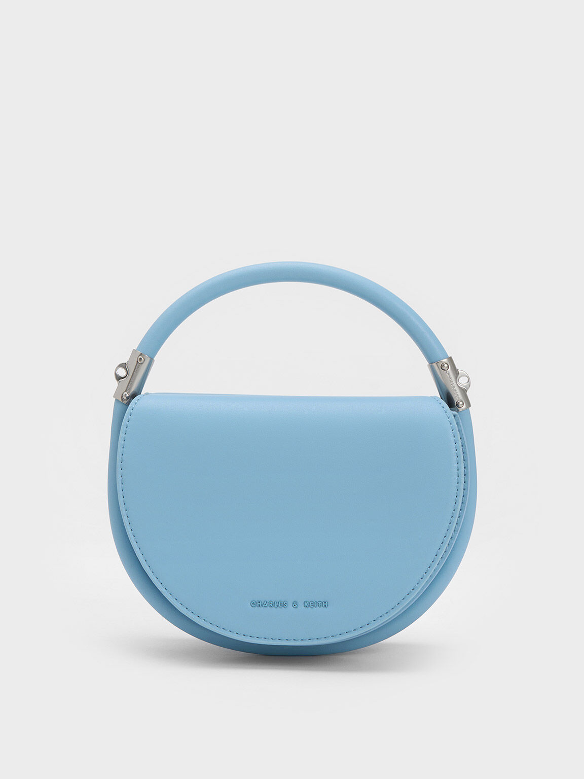 Lara Circle Handle Bag, Light Blue, hi-res