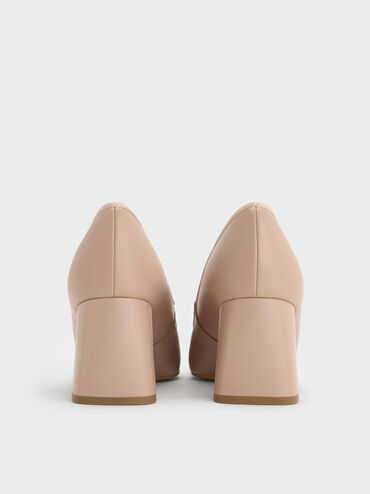 Sepatu Pumps Mary Jane Furry-Strap Bow Winona, Nude, hi-res