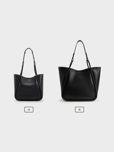 Mini Lyla Tubular Tote Bag, Black, hi-res