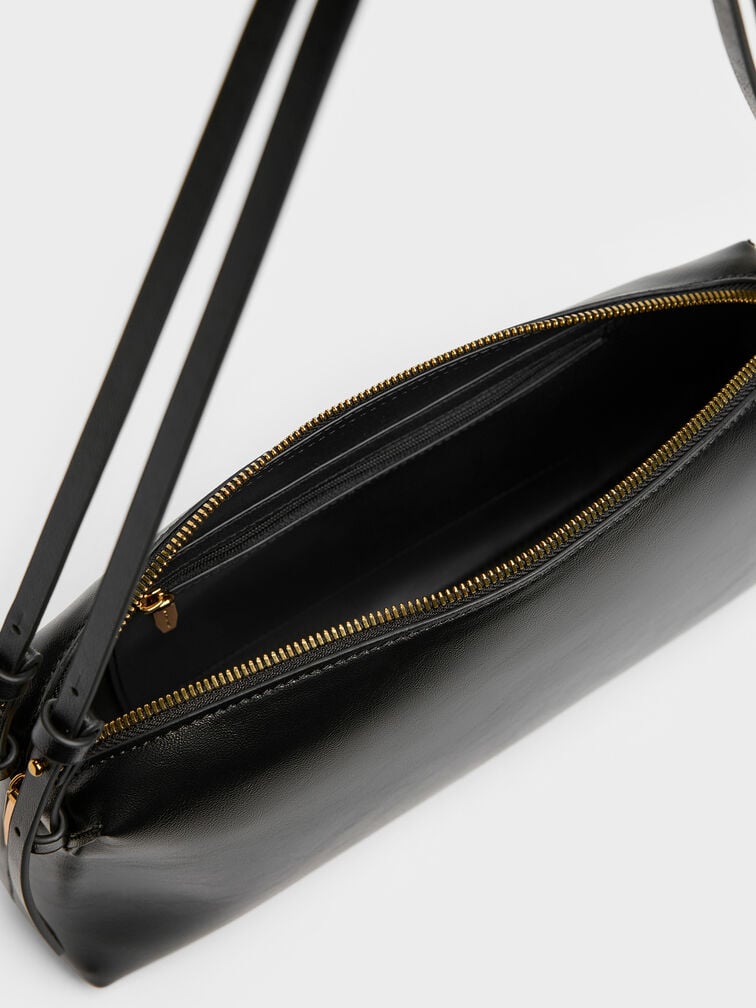 Tas Bahu Double-Strap Deyna, Black, hi-res