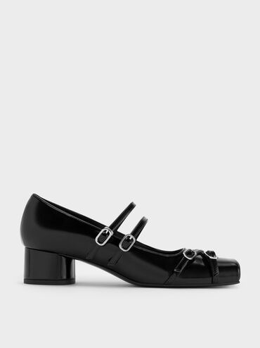 Sepatu Pumps Mary Jane Double-Strap, Black Box, hi-res