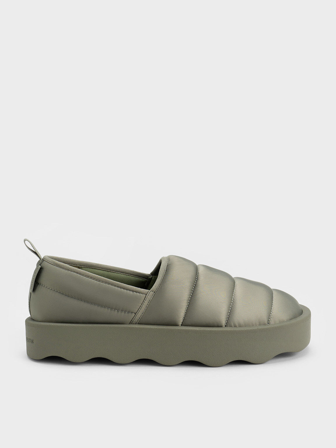 Puffy Nylon Panelled Loafers, Sage Green, hi-res