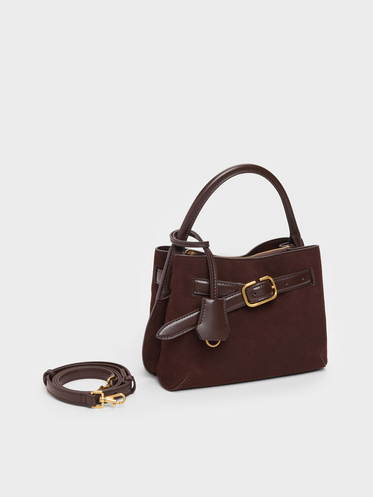Tas Top Handle Victoria Belted, Espresso Brown, hi-res