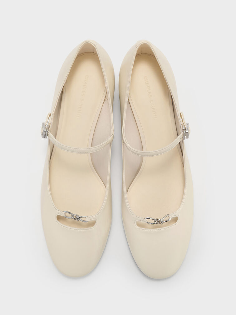 Shila Chain Mary Jane Pumps, Chalk, hi-res