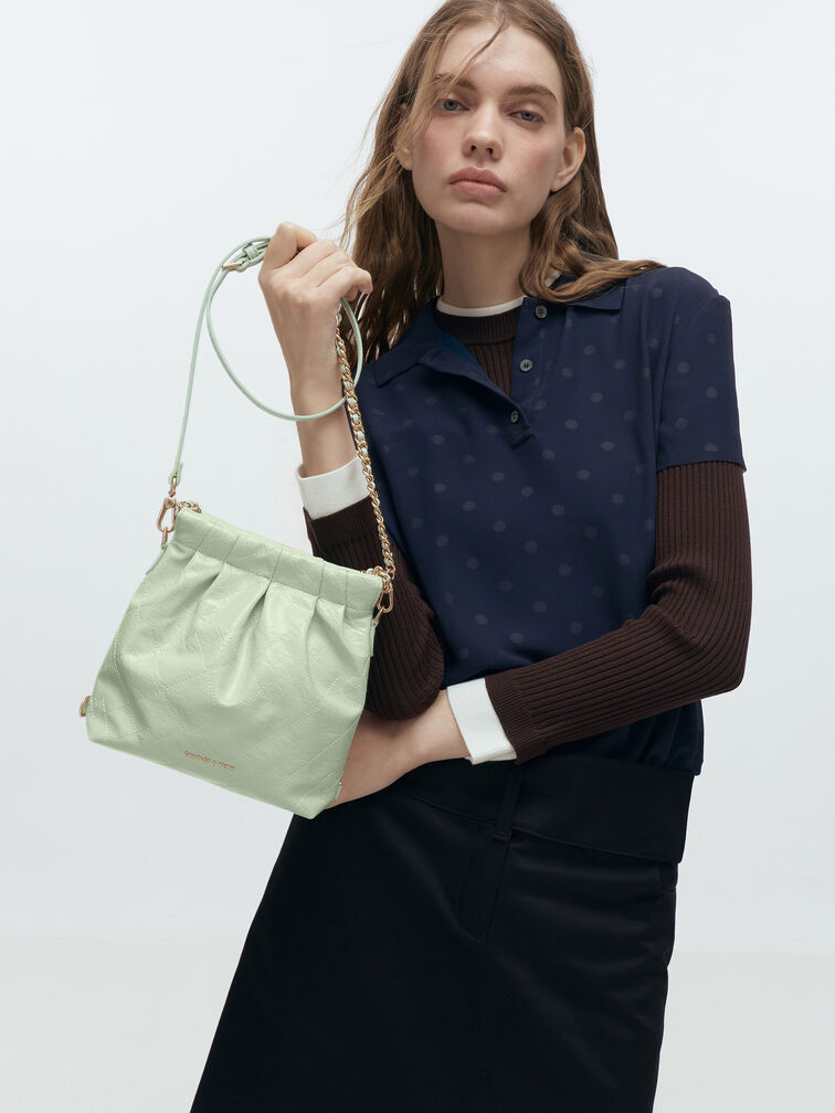 Duo Chain-Handle Two-Way Backpack, Mint Green, hi-res