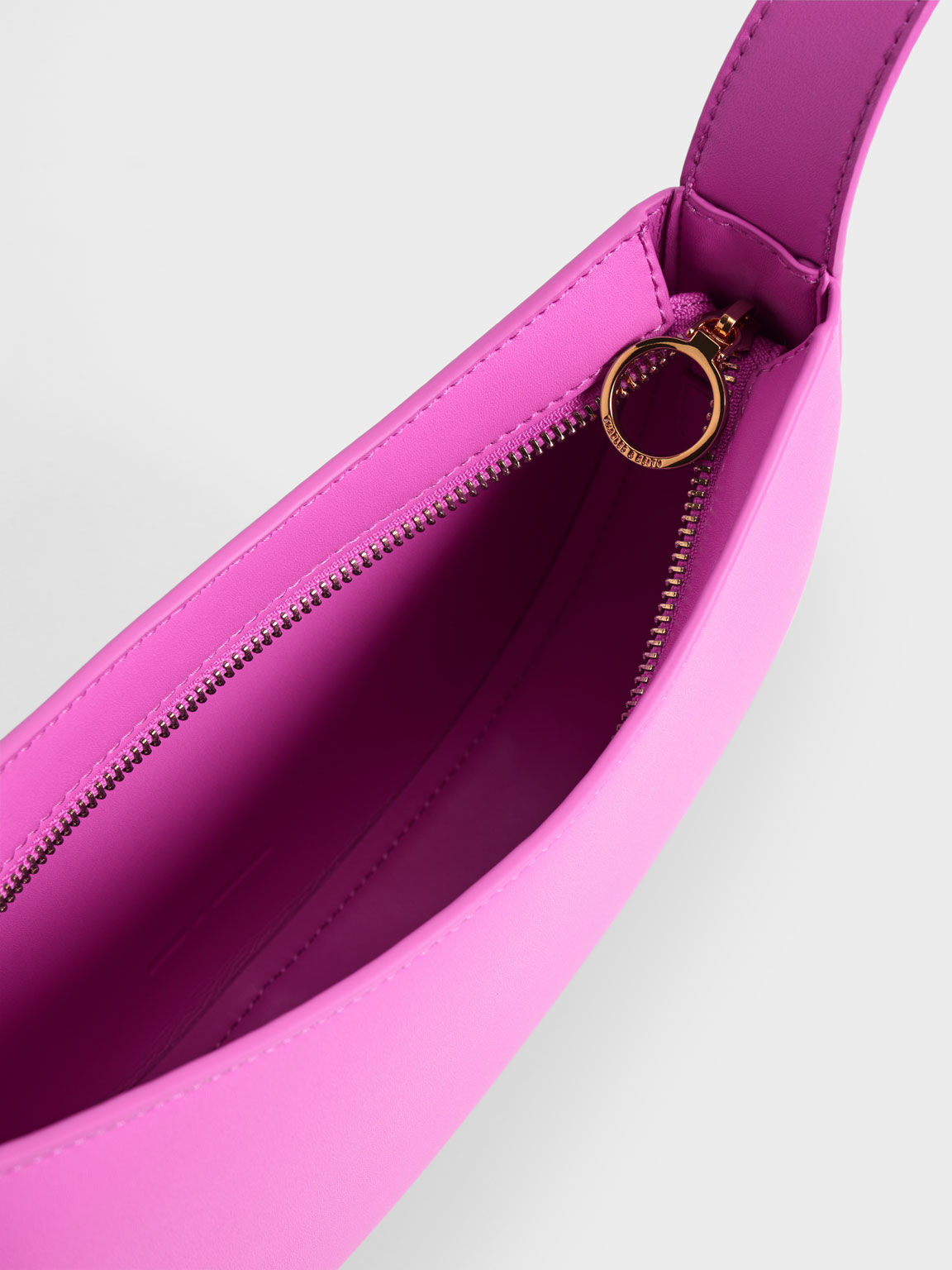 Curved Shoulder Bag, Pink, hi-res