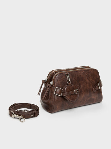 Tas Bahu Heart-Charm Nellie, Distressed Coffee, hi-res