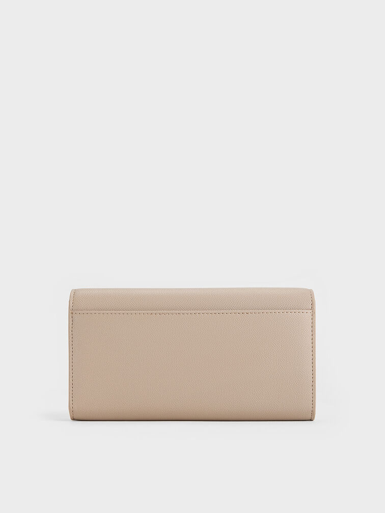 Dompet Long Curved Flap Briony, Taupe, hi-res