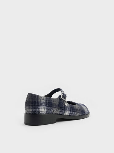 Sepatu Mary Jane Buckled Circle-Charm, Dark Grey, hi-res