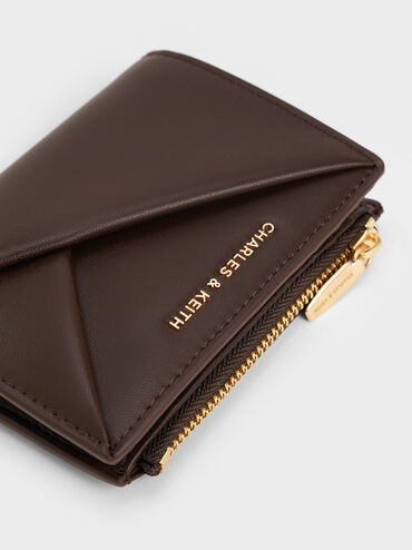 Midori Geometric Top-Zip Wallet, Espresso Brown, hi-res