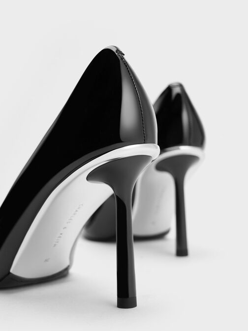 Sepatu Stiletto Heels Patent Pointed-Toe, Black Patent, hi-res