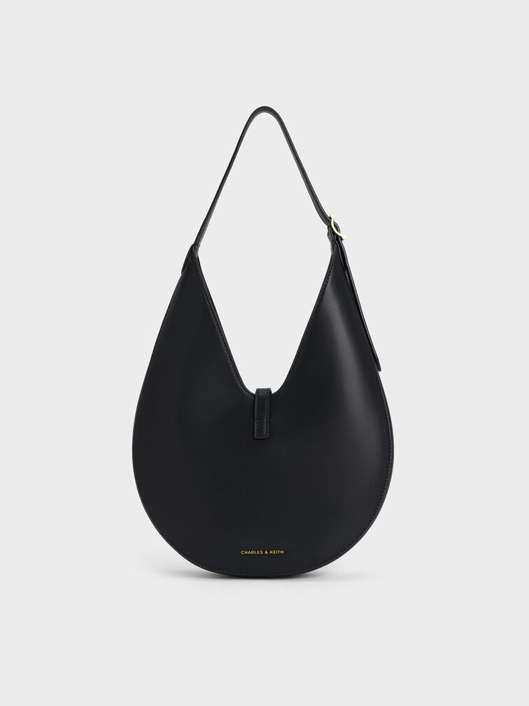 Tas Hobo Metallic-Accent Cesia, Black, hi-res