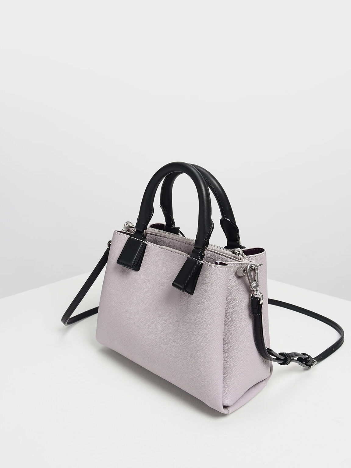 Top Handle Structured Bag, Lilac, hi-res