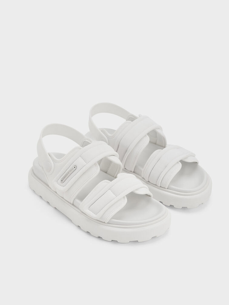 Romilly Puffy Sandals, White, hi-res