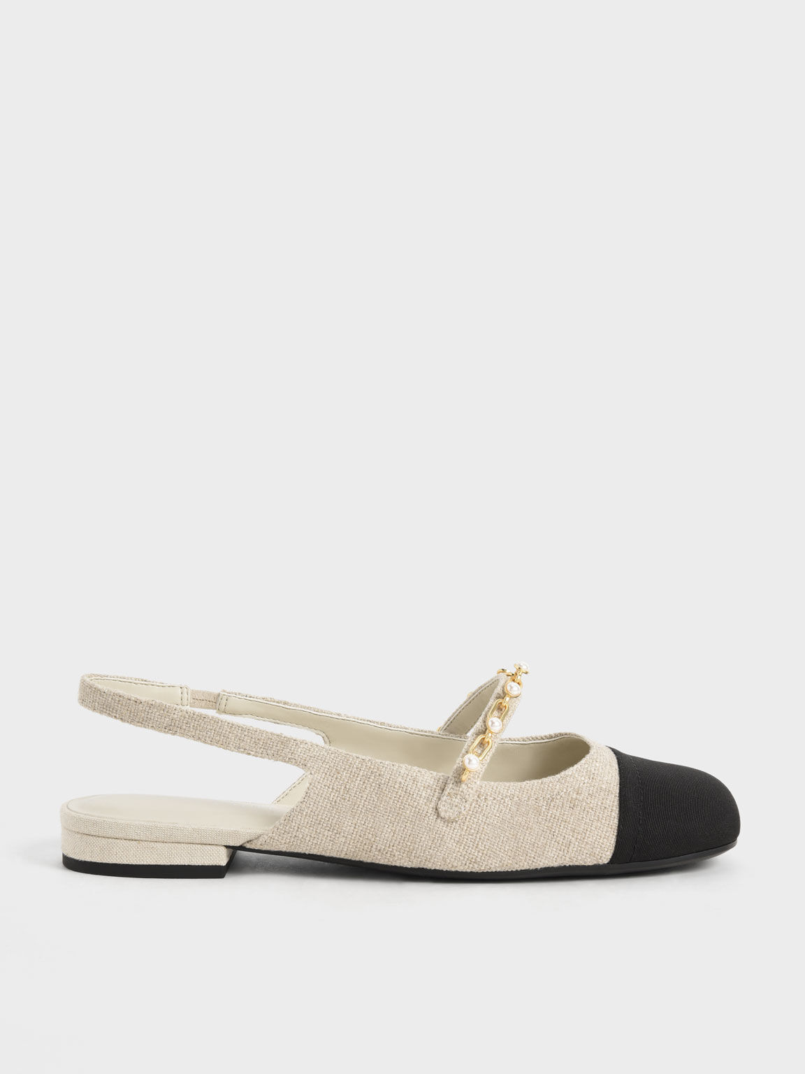 Beige Sepatu Slingback Mary Janes 
