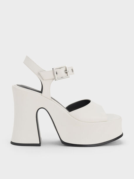Sandal Platform Grommet Ankle-Strap Jocelyn, White, hi-res