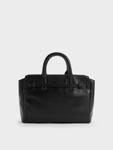 Tas Tote Belted Delfina Mini, Noir, hi-res