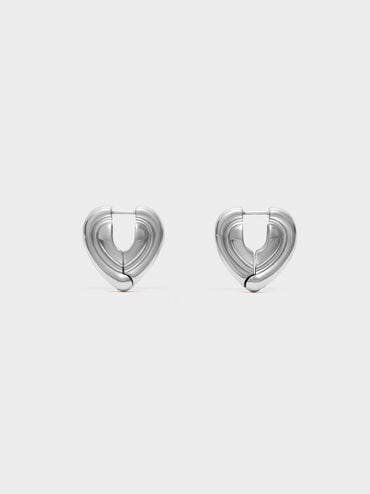 Anting Huggie Annalise, Silver, hi-res