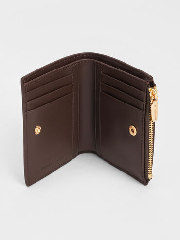 Midori Geometric Top-Zip Wallet, Espresso Brown, hi-res