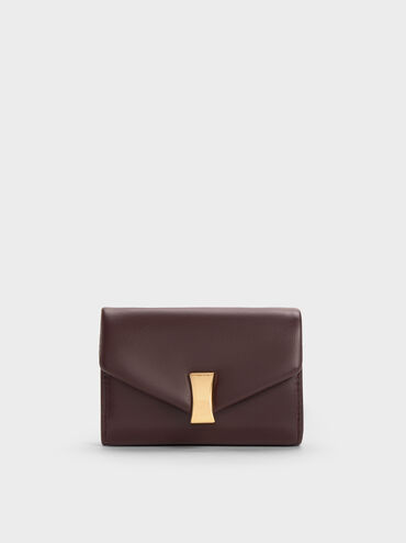 Dompet Chan-Strap Metallic-Accent Lilibet, Plum, hi-res