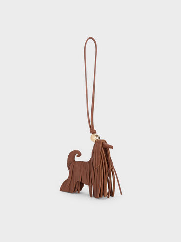 Charm Dog Fringed Leather, Chocolate, hi-res
