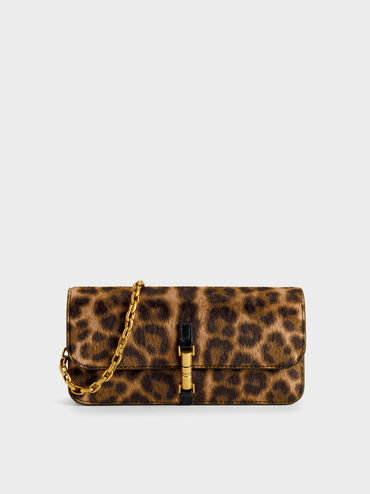 Dompet Chain Leopard-Print Cesia, Multi, hi-res