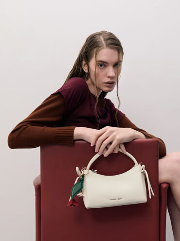Hazel Bow Top Handle Bag, Cream, hi-res