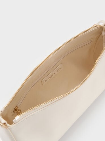 Augustine Sculptural-Detail Shoulder Bag, Cream, hi-res
