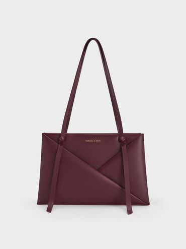 Midori Geometric Tote Bag, Wineberry Red, hi-res