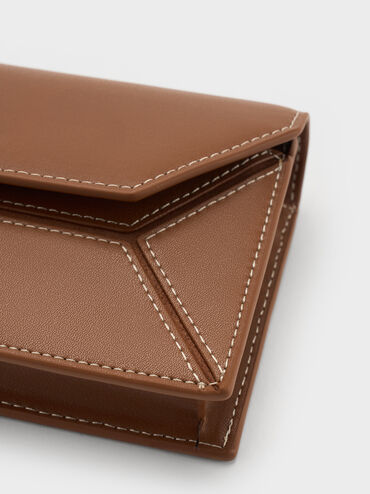 Dompet Panjang Geometris Nasrin, Chocolate, hi-res