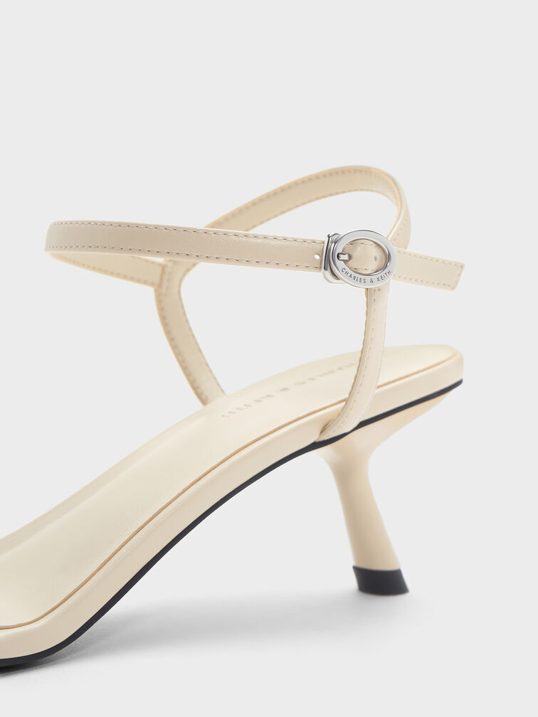 Sandal Ankle-Strap Slant-Heel, Beige, hi-res